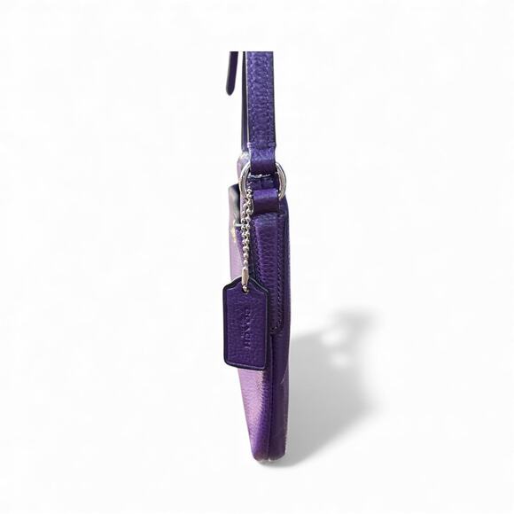 Coach Purple Pebbled Leather Crossbody Bag - Picture 3 of 9